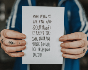 Postkarte Autoscooterfahrt