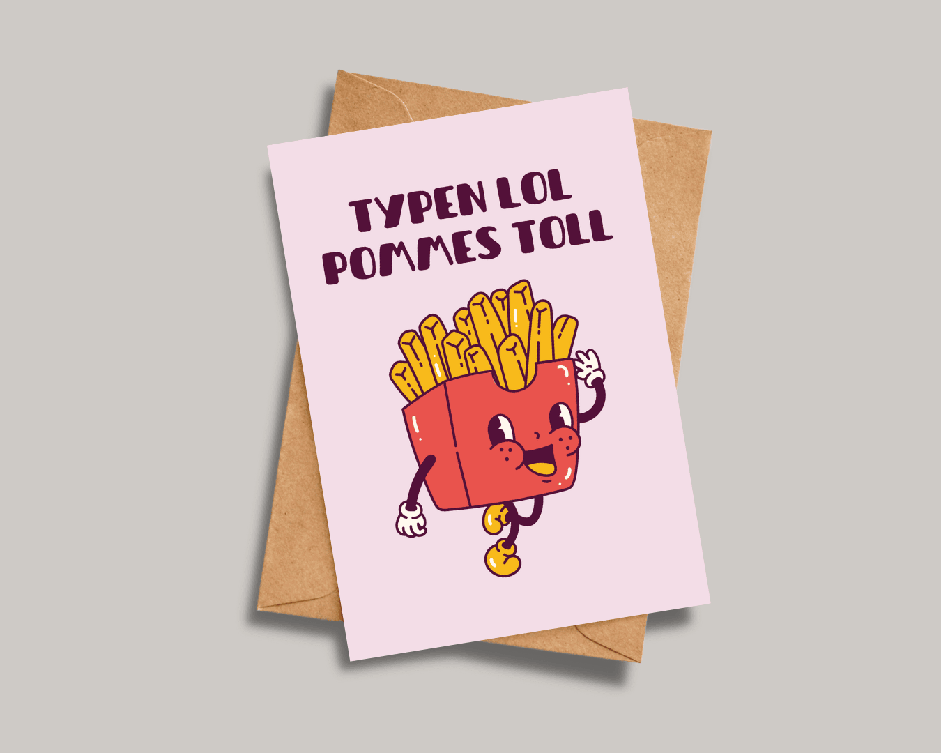 Postkarte Typen lol Pommes toll